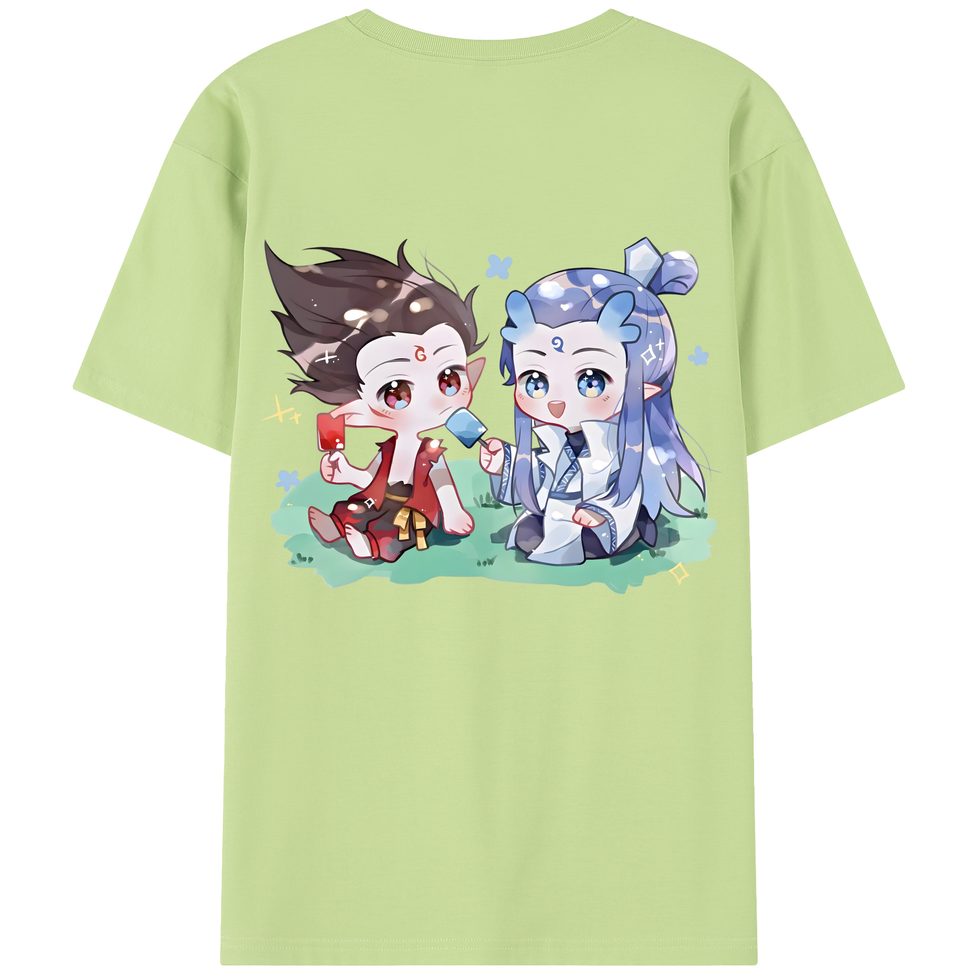 （画像用） Ne Zha 2 ナタ 魔童の大暴れ 綿100％半袖Tシャツ（背面プリント）